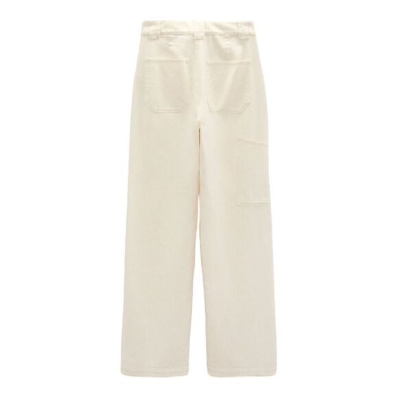 ZARA | Ecru | Z1975 MID-RISE CARPENTER JEANS - Picture 3 of 11